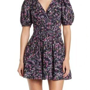 French Connection Floral Puff Sleeve Mini Dress - Small / US 2